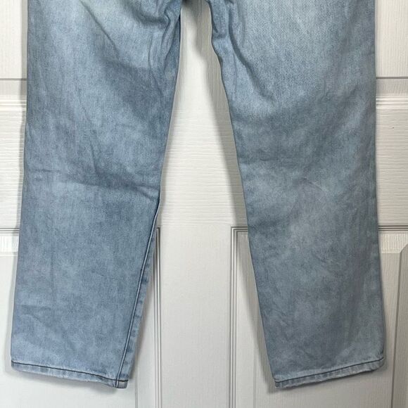 One Teaspoon Truckers Sz 26 Wilde Blue Straight Leg Jeans Torn Knees Distressed - Picture 10 of 12